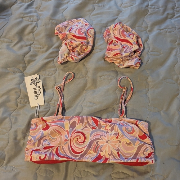 Quintsoul 3-way Bikini Top - Danixa Bandeau Top With Removable Sleeves NWT - Picture 14 of 14